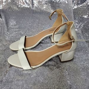 Brash White Strapy Heels